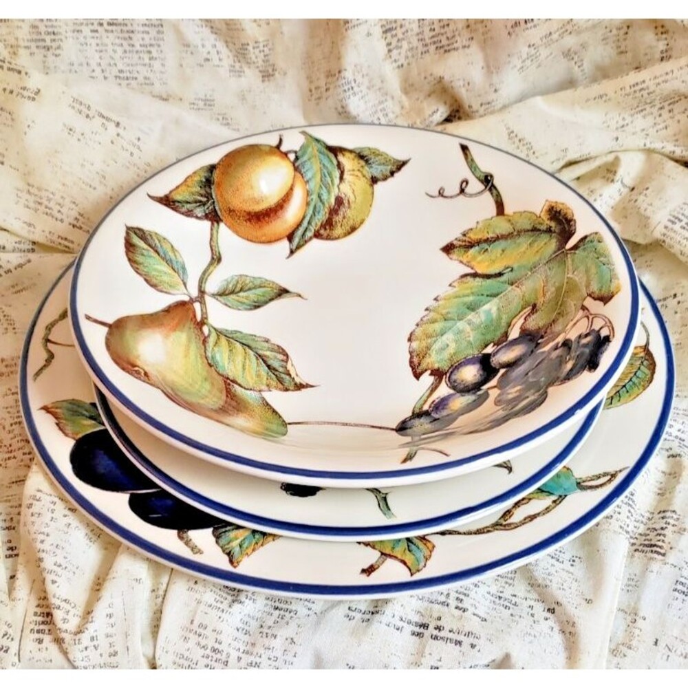 Pier 1 Macintosh 12 Piece Set Dinner, Salad Plates and Bowls - Made in England